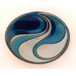 Sigrun Bjorge-Berge - David Andersen - An enamel on copper with a tonal blue swirl design with