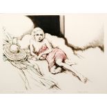Frank Martin (1921-2005) - 'Jean Harlow', a coloured copper plate etching, signed,