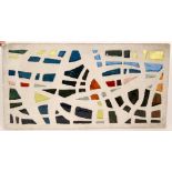 John Baker - Whitefriars - A circa 1960s stained glass panel with in an abstract design with