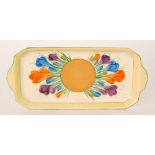 Clarice Cliff - Crocus - A twin handled sandwich tray circa 1952,