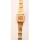 Seiko - A 1980s Japanese gentleman's gold plated UW02-0010 Memo Diary digital LCD wrist watch,