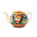 Clarice Cliff - Circle Tree (RAF Tree) - A globe shape teapot circa 1929 hand painted with a