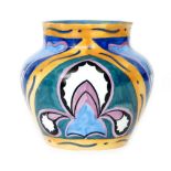 Carlton Ware - A 1930s Art Deco vase decorated in the Handcraft Orchid pattern, printed script mark,