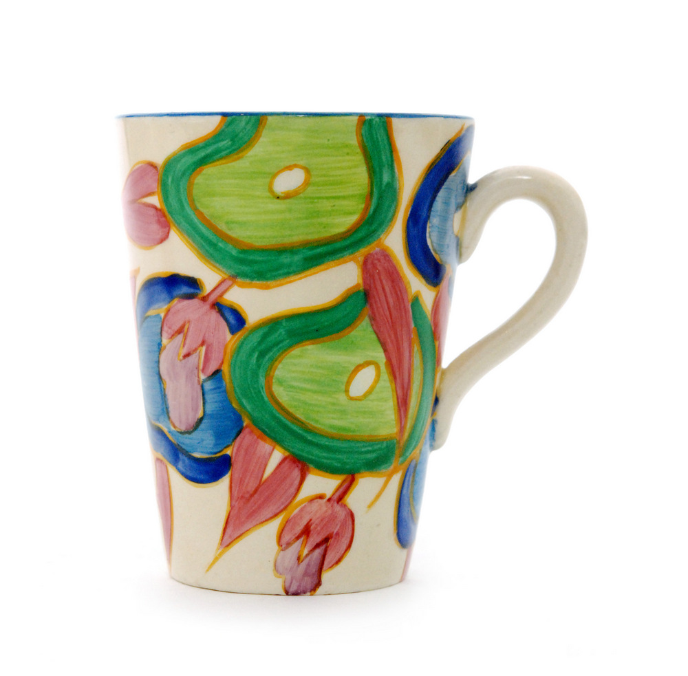 Clarice Cliff - Blue Chintz - A loop handled beaker circa 1932,