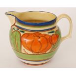 Clarice Cliff - Orange Lily - A Perth shape jug circa 1929,