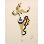 Erte - Romain de Tirtoff (1892-1990) - A gouache costume illustration of a dancer with violin to