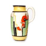 Clarice Cliff - Newport (Red) - A Greek shaped jug circa 1934,