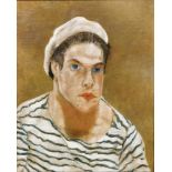 French School (circa 1950) - Portrait of a young sailor, oil on board, framed, 64cm x 50.