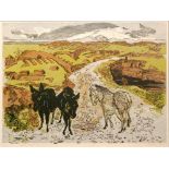 Gertrude Hermes (1901-1983) - 'The Peat Cutters, No:7', woodcut printed in colours,