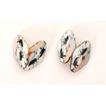 Aksel Holmsen - A pair of Norwegian silver gilt and enamel gentleman's cufflinks of shaped oval