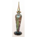 Richard Golding - Okra - A studio glass scent bottle of footed conical form below a spire stopper