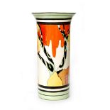 Clarice Cliff - Honolulu - A shape 196 vase circa 1933 hand painted with a stylised tree with Zebra
