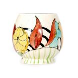 Clarice Cliff - Moonlight - A Humpty shape sugar bowl circa 1933 hand painted with a stylised