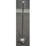 Unknown - A standard lamp with chromium plated square column above a square shaped steel base,