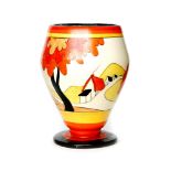 Clarice Cliff - House & Bridge - A shape 363 Goblet vase circa 1932,