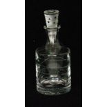 Salviati - A contemporary glass decanter of sleeve a sloping neck and conical stopper decorated