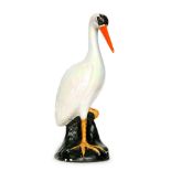 Wiltshaw and Robinson Carlton Ware - A 1920s model of a stork decorated in an iridescent lustre
