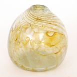 Sam Herman - A large studio glass vase of ovoid form with narrow collar neck,