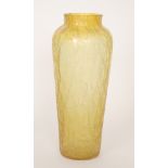 Kralik - A large early 20th Century crackle glass vase of tapered form below a short collar neck in