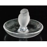 A 20th Century Lalique Rapace glass cendrier designed by Rene Lalique,