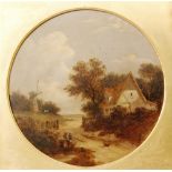 THOMAS CRESWICK (1811-1869) - A cottage in a wooded landscape, oil on canvas, signed with initials,