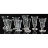 A collection of 18th Century and later jelly glasses to to include flat cut,