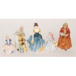 Five assorted Royal Doulton figurines comprising A Penny's Worth HN2408, Teatime HN2255,