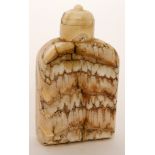 A 19th Century Chinese carved mammoth tooth snuff bottle,