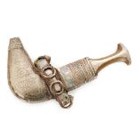 A late 19th to early 20th Century Oman or Middle Eastern khanjar dagger,