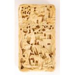 A 19th Century Chinese Canton export ivory card case,