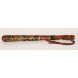 A Victorian painted truncheon for Eardington Constable West Midlands, cypher above a ribbed handle,