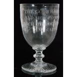 An early 19th Century glass Rummer circa 1820,