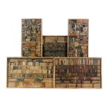 A collection of late 19th to early 20th Century printers blocks of various fonts,