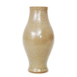 A Chinese Qing Dynasty 18th Century Song style Ge type vase of swollen sleeve form with a deep