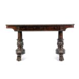 A late Regency period rosewood library table,