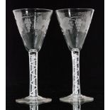 A pair of 19th Century drinking glass in the 18th Century taste,