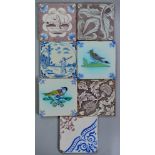 Unknown - Seven Dutch and English 18th and 19th Century tiles painted in the Delft style to include