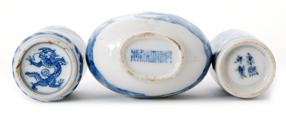 A Chinese Qing Dynasty late 19th Century snuff bottle in the Kangxi style of cylindrical form - Image 2 of 9