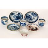 A small collection of assorted 19th Century teaware comprising three teacups,