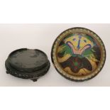 A late 19th and early 20th Century Chinese cloisonne famille noir circular bowl,