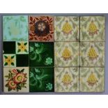 Unknown - A collection of late 19th and early 20th Century Victorian 6in dust pressed moulded tiles