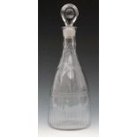 A late 18th Century glass decanter circa 1790,