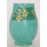 A 1930s Charlotte Rhead for Crown Ducal vase decorated in the Primrose pattern, printed mark,