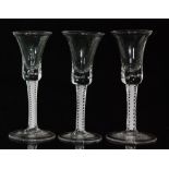 A group of three 18th Century Continental drinking glasses circa 1765,