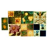 Assorted - Seven assorted late 19th Century 6in moulded dust pressed tiles to include examples by