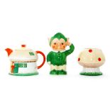 A 1930s Shelley Mabel Lucie Attwell nursery Boo Boo teaset comprising teapot formed as a mushroom,