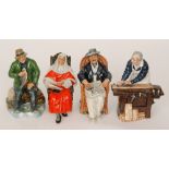 Four assorted Royal Doulton figurines comprising Taking Things Easy HN2677, The Carpenter HN2678,