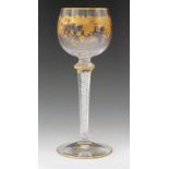 A late 19th Century St Louis hock glass,