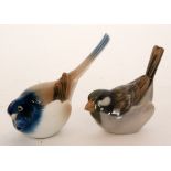 A Royal Copenhagen figure of a sparrow with tail up,
