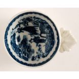 A small early 19th Century blue and white bowl decorated to the interior in the Fisherman and